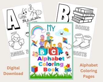 ABC Alphabet Coloring Book: Fun Learning Activity (Digital Download)