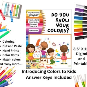 Children's Activity Book Fun Preschool Kindergarten Activity Book Learning Colors Exciting Preschool and Kindergarten Learners