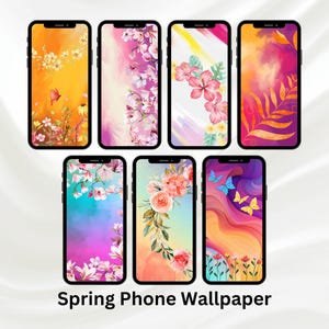 Abstrakt Floral Frühling Handy Hintergrundbilder: iPhone & Android (1080x1920px) (Digital Download)