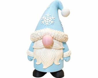 Snowflake the Winter Gnome - Cozy 3D Printed Winter & Garden Décor
