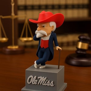 3D Printed Colonel Reb Statue | Ole Miss Mascot | Red, Blue|