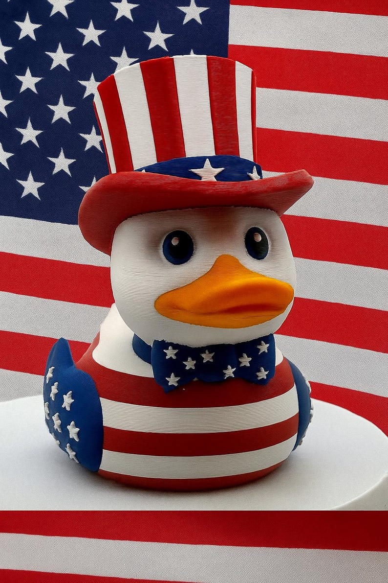 Uncle Sam Duck, the patriotic hero of Liberty Pond, united all animals to stand for freedom. With his stars, stripes, and bold spirit, he reminded everyone that liberty belongs to all.