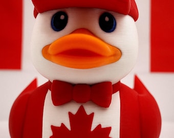 Canuck Quacker Canada Pride  Figurine Patriotic Maple Leaf Off Road  Duck
