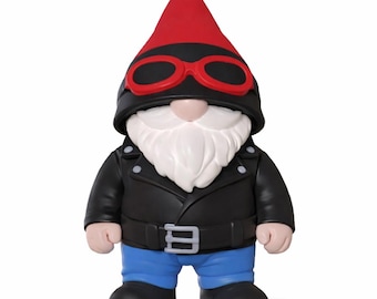 Biker Gnome - Rebel Rider Edition | 3D Printed Motorcycle Gnome
