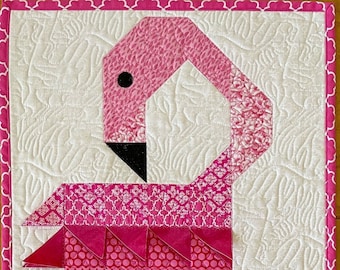 Fancy Flamingo Baby Toddler Quilt (29 x 14) | TBQSC Handmade