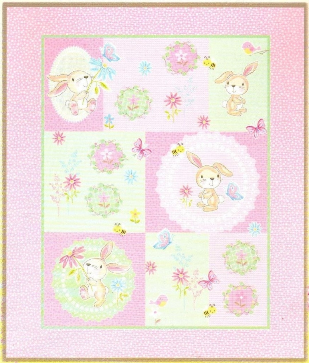 Bunny Garden DIY Fusible Applique Baby Quilt Kit - Etsy