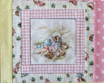 Beatrix Potter PINK Garden Tales Baby Toddler Quilt (42 x 52) | TBQSC Handmade |