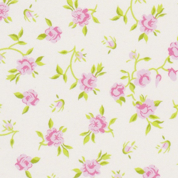 Pink & Green Floral Quilt Fabric 100 Cotton 60 Wide Etsy