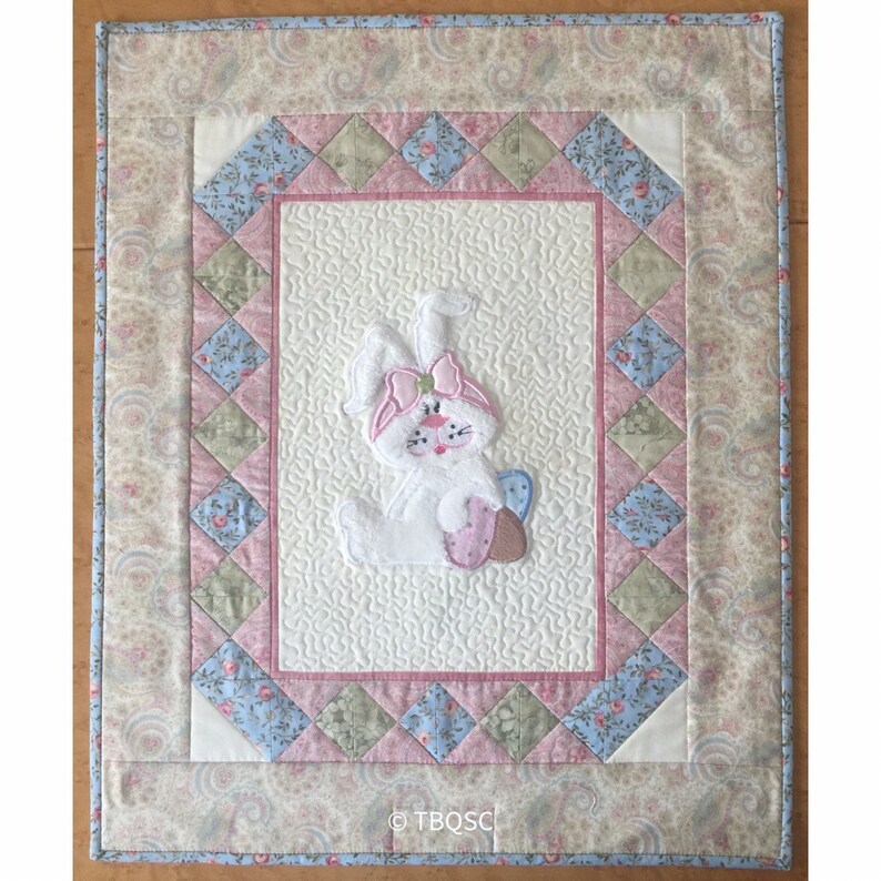 20 x 25 Easter Bunny Baby Nursery Home Decor Quilt