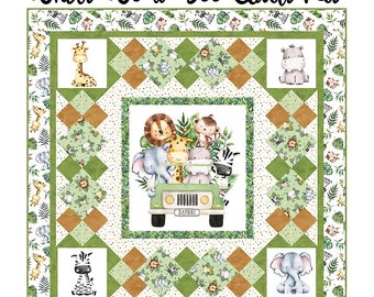 Baby Quilt Kit Sale -- What We'll See Wee Safari + Backing Fabric by Northcott Studios