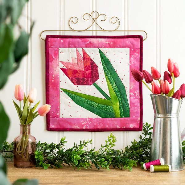 Quilt Kit Sale -- April Tulips Foundation Paper Piecing by Shabby Fabrics