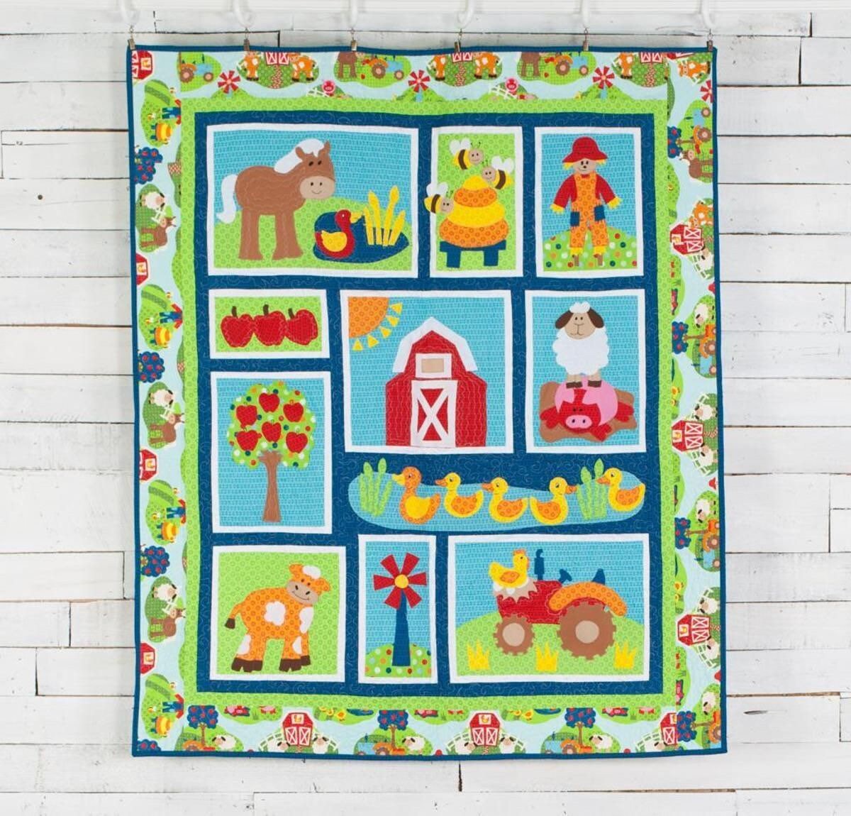 QUILT KIT Down On The Farm Baby Toddler Quilt 45 x 53 Etsy