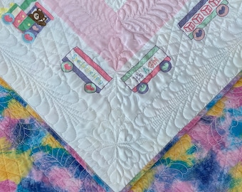 Strawberries & Cream Baby Nursery Quilt (36 x 36) | TBQSC Handmade