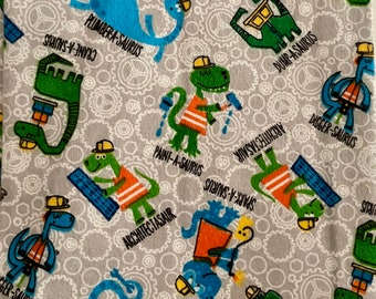 1+ Yard -- Storytime Dino Demo Days Flannel Quilt Fabric by Fabric Editions