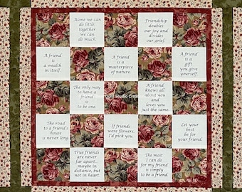 Friends Indeed Vintage Floral Quilt (22 x 22) | TBQSC Handmade