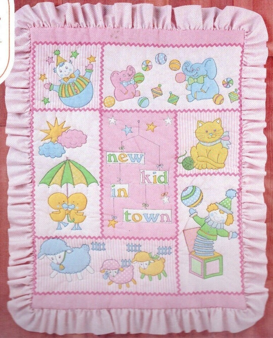 New Kid in Town DIY Baby Quilt Kit Backing by Mary Maxim Etsy