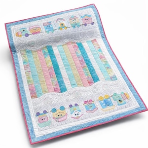 Handmade Sweet Dreams Train Baby Quilt