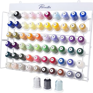 Metal Embroidery Thread Rack - 60 Spool Organizer for Wall Table Display - Thread Not Included