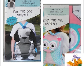 Max Dog or Owlivia Owl Kids Backpack Kits by Fabric Editions
