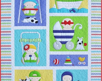 Moving Babies Baby Toddler Quilt (34 x 45 / 46 x 64) | TBQSC Handmade