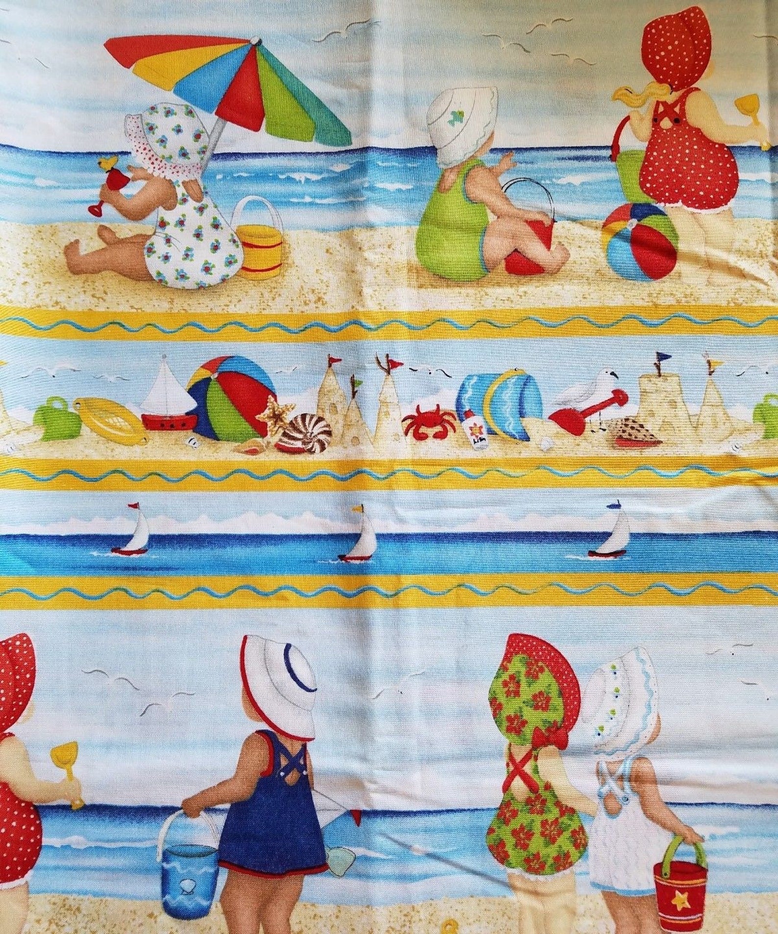 Beach Babies Waves On The Shore Baby Quilt 57 x 57 Etsy