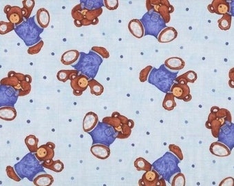 2 Yards -- Teddy Bear Toss Cotton Quilt Fabric by Springs Creative