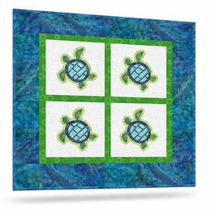Hawaiian Sea Turtle Baby Quilt (15x15) TBQSC Handmade