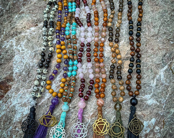 Wholesale Chakra Mala Set | Earth & Spirit Edition | 7 Natural Stone + Wood Malas | Handcrafted Eco-Friendly Yoga and Wellness Gift Set