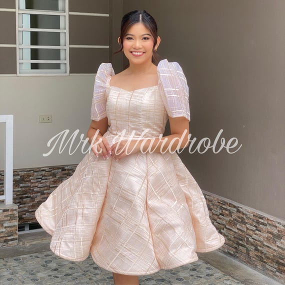 chinese dress ladies Duchess and Lace Filipiniana Dress - Amira main image 1