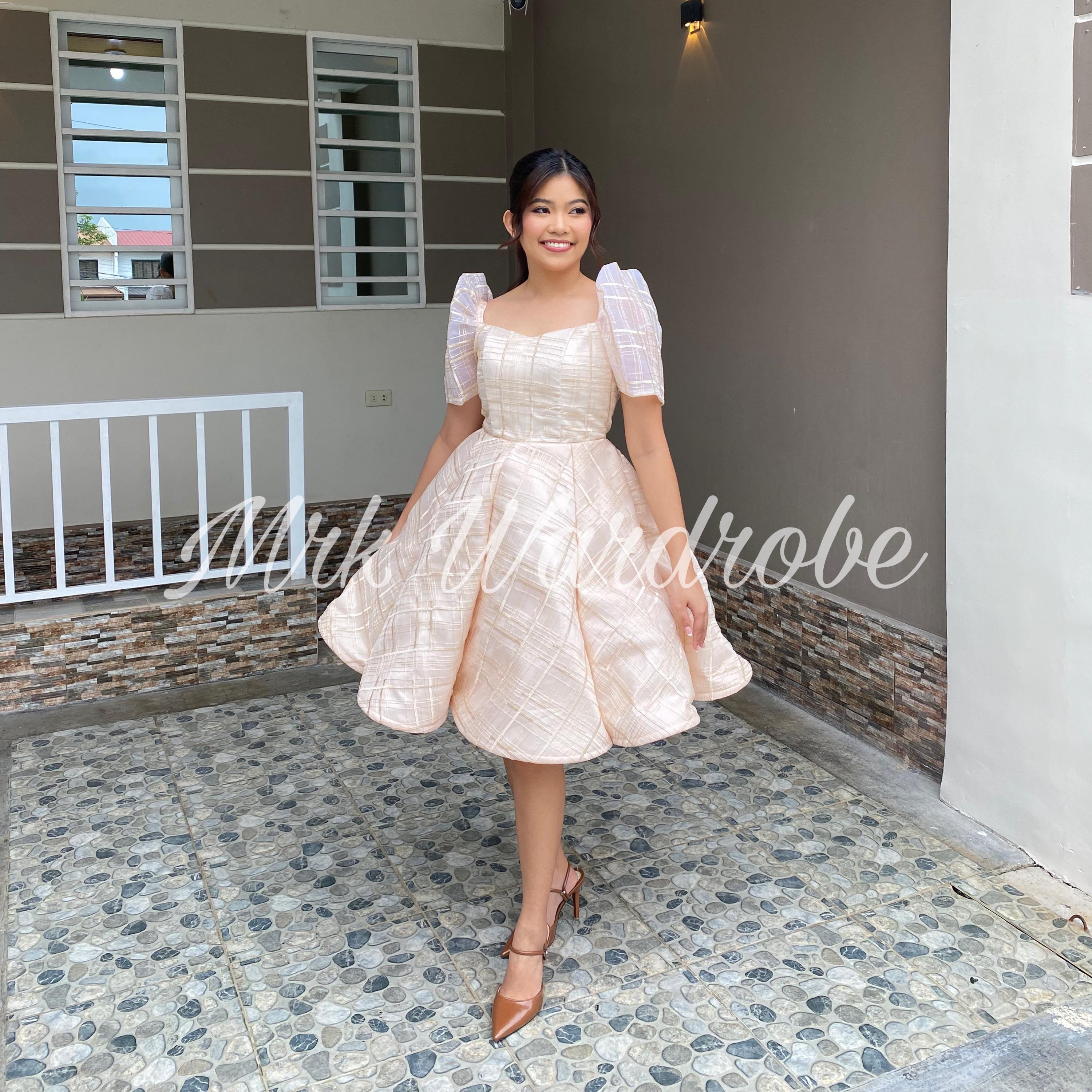 Filipiniana Lace Cocktail Dress: Modern Umbrella Cut