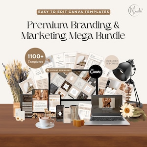 Canva Branding Kit – 1100+ Marketing Templates Bundle (Digital Download)