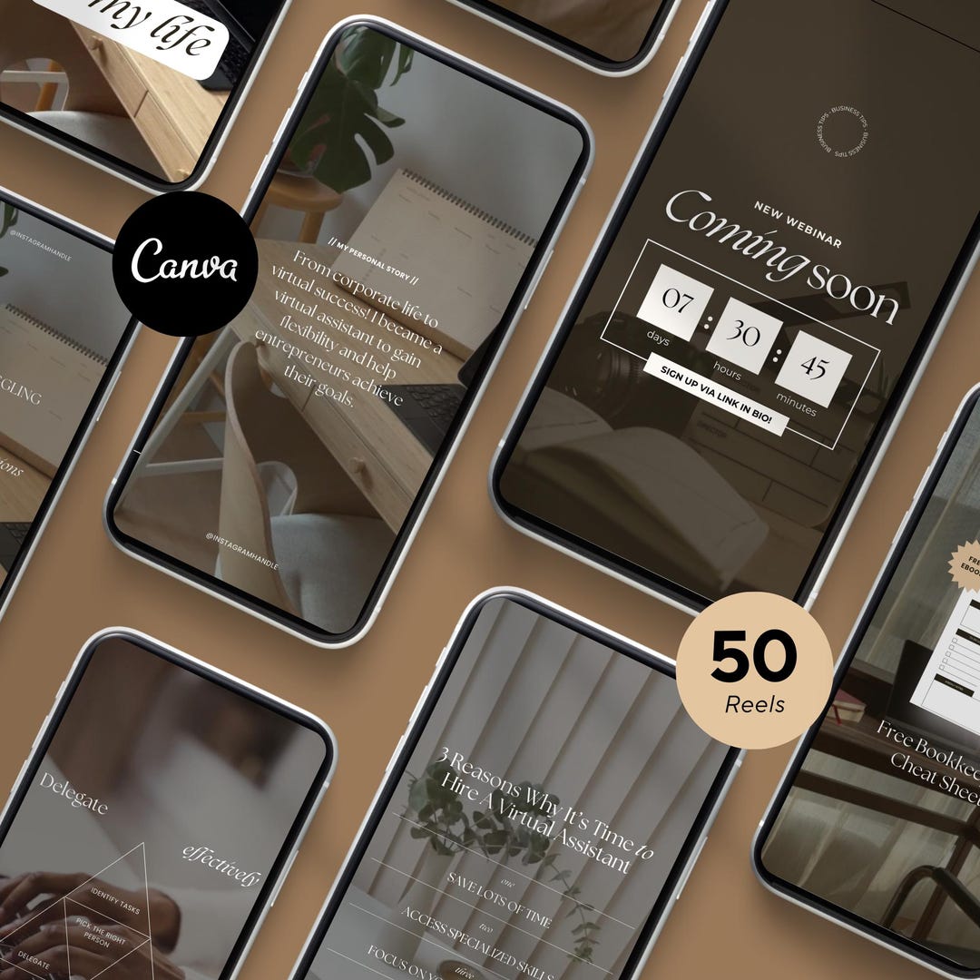 50 Canva Instagram Reels & Story Templates (digital Download) Etsy