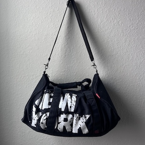 Y2K 2000s black and brown nylon varsity max gym duffle bag ౨ৎ ⊹ ‧₊˚ Y2k Duffel - Etsy UK main image 3