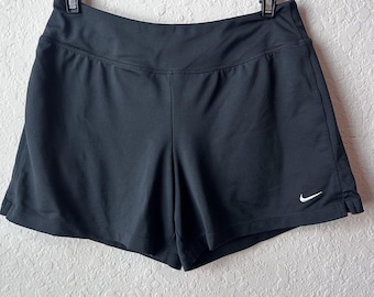 Nike Vintage 2000s/Y2K Athletic Womens Black Running Shorts Lined (Small)