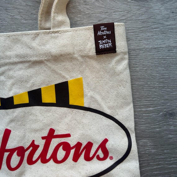 Justin Bieber ジャスティンビーバー トートバッグ レア Tim Horton's X Justin Bieber Biebs Canvas Reusable Shopping