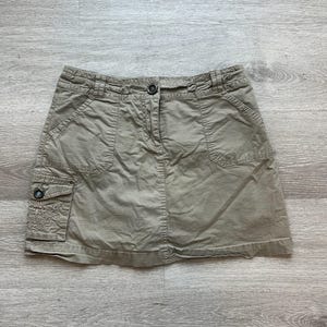 Vintage 2000s/ Y2K Cargo Khaki Mini Skirt