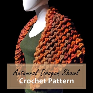 Autumnal Dragon Scale Crochet Shawl PATTERN (Digital Download)