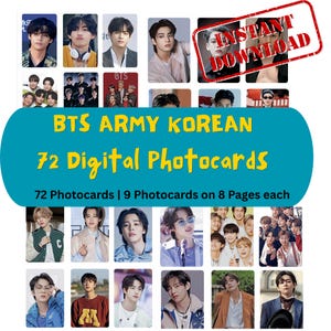 BTS Fotokarten Set (72 Teile) - Kpop Fan Art zum Ausdrucken (Digitaler Download)
