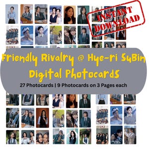 Conjunto de tarjetas fotográficas de Lee Hyeri Chung Su Bin de Friendly Rivalry K-drama GL / Mercancía de K-drama / Arte de fan digital GL / Mercancía de K-drama imprimible