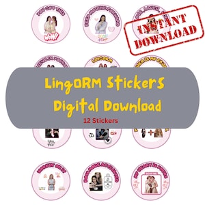 Adesivi LingOrm Thai GL / Ling Ling Kwong Girl Love / Thai Yuri / Adesivi LGBTQ+ Pride per diari, laptop, album di ritagli / articoli per feste
