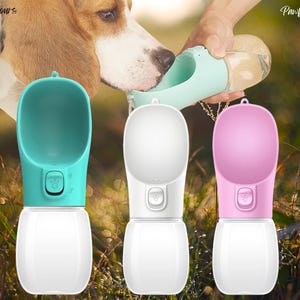 Botella de agua portátil para perros: recipiente de viaje a prueba de fugas para perros pequeños, medianos y grandes, para chihuahuas y bulldog francés al aire libre, multifuncional