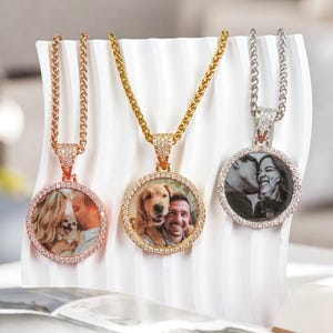 Personalized Photo Necklace, Gold Plate Necklace, Locket Necklace, Birthday Gift, Photo Pendant Necklace, Gift for Her, Bridesmaid Gifts