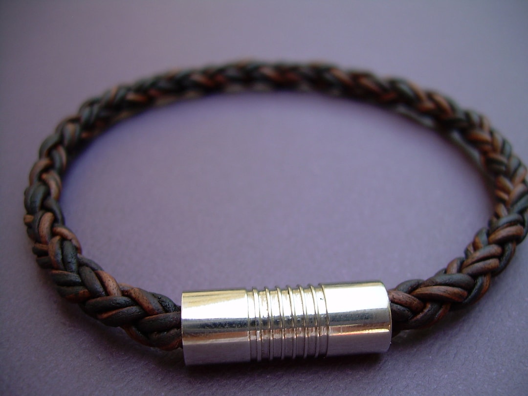 Leren Armband Heren Gevlochten – Tijdloos Design met RVS Sluiting