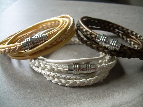 Womens leather deals bracelets etsy