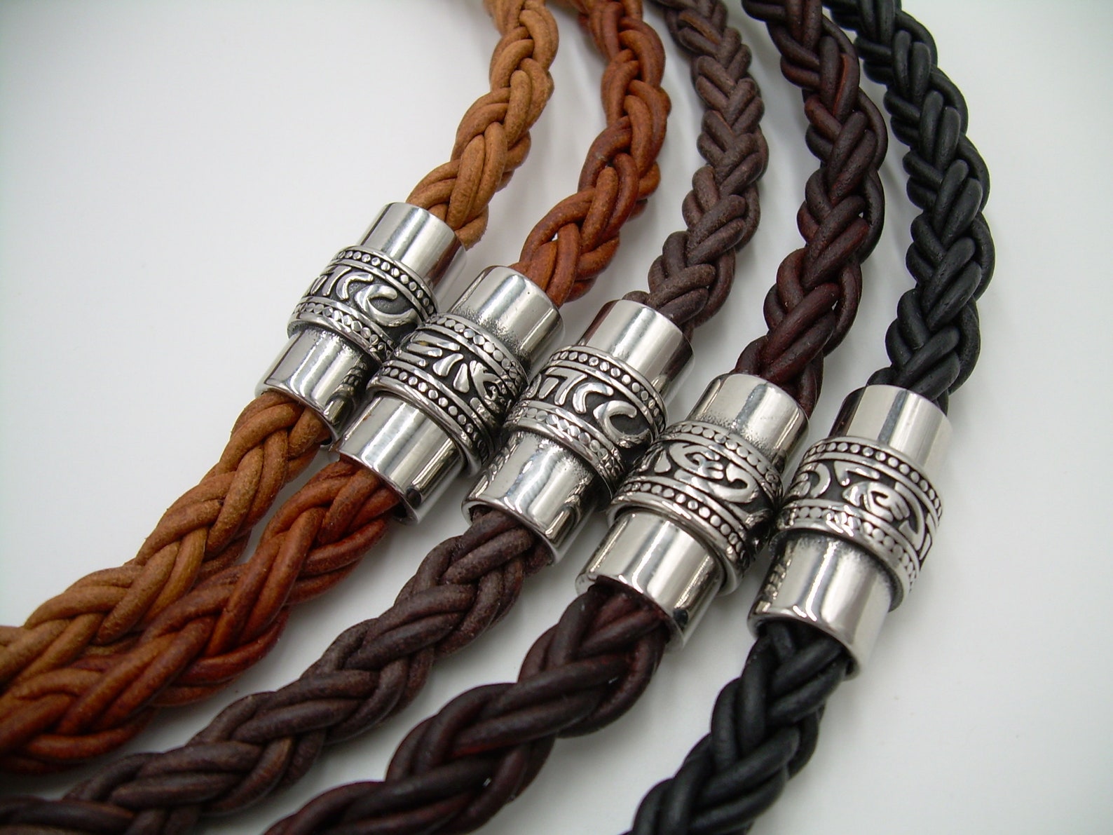 Mens Leather Necklaces Leather Necklace Mens Thick Braided Etsy New