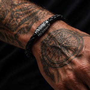 Thick Braided Leather Bracelet: Stainless Steel Magnetic Clasp, Made in USA