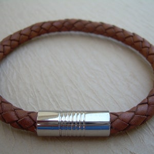 Woven  Leather Bracelets, Simple Braided Men&#39;s Bracelet, Minimalist Style Bracelet, Hand Made Bracelet, Magnetic Clasp Jewelry
