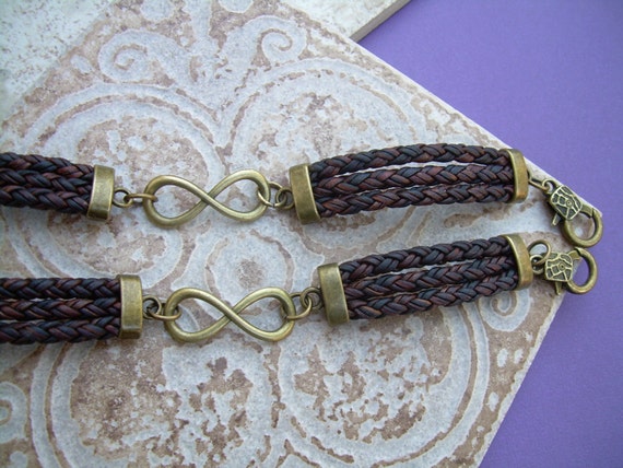 His and hers leather cheap bracelets