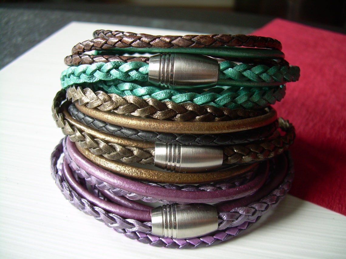Leather Bracelets Womens Leather Bracelet Leather Wristband Etsy