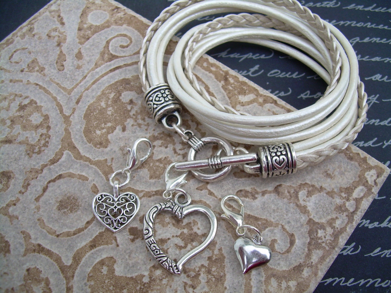 Amorcome Braccialetti avvolgenti in pelle intrecciata moda Braccialetti